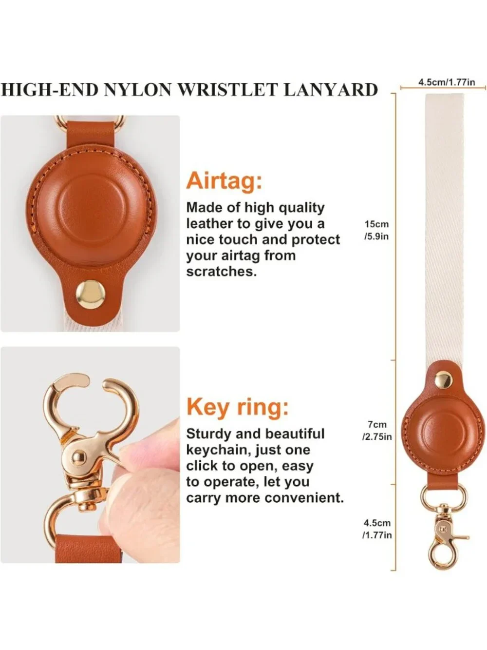 Anti-Lost Keychain Holder with Hand Straps for AirTags - Scratch-Resistant GPS